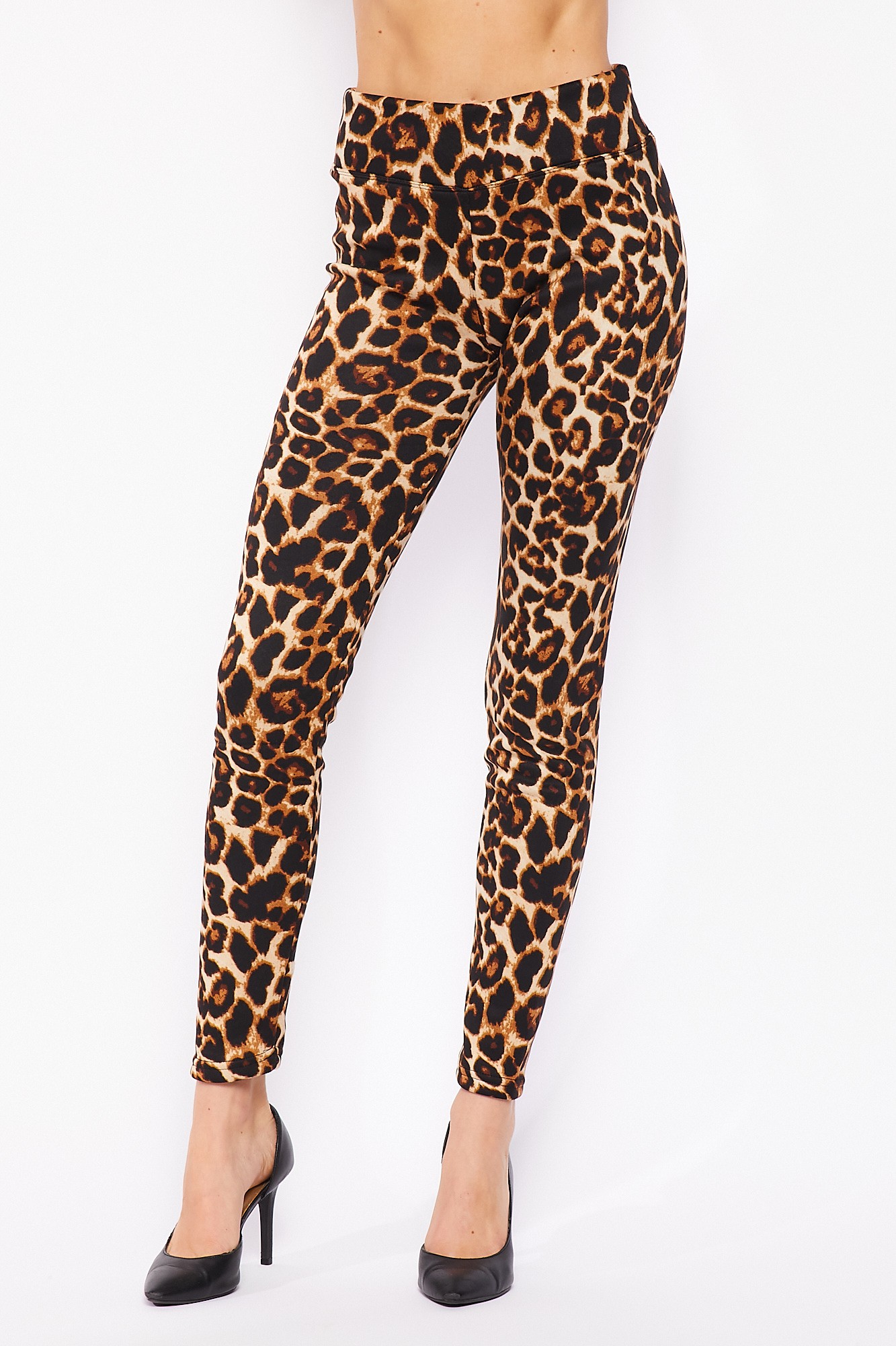 Buttery Smooth Bold and Beautiful High Waist Leopard Plus Size Leggings - 3 Inch Waist