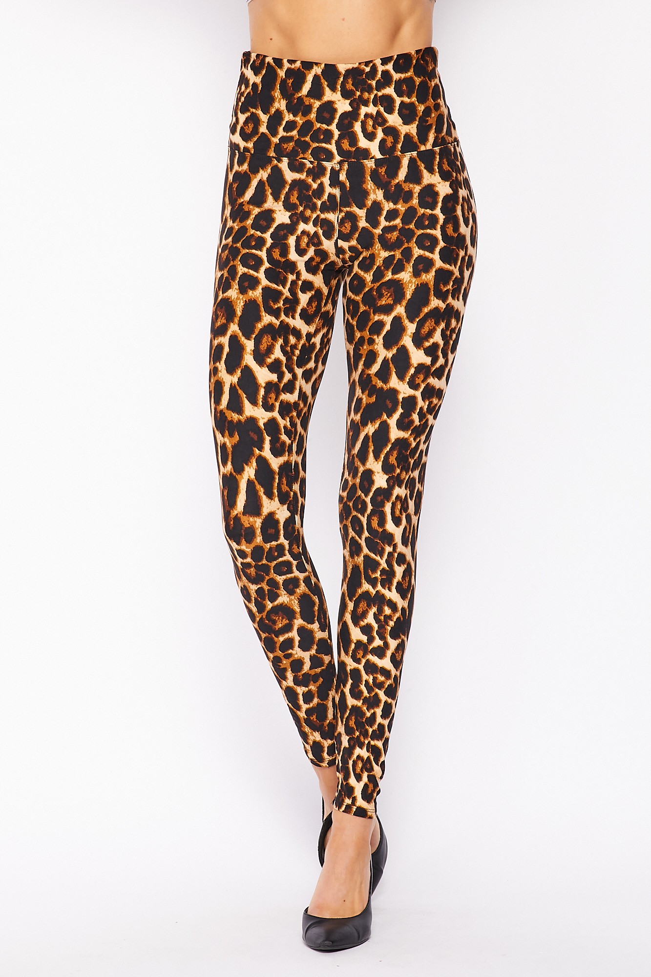 Buttery Smooth Bold and Beautiful High Waist Leopard Leggings - 5 Inch Waist