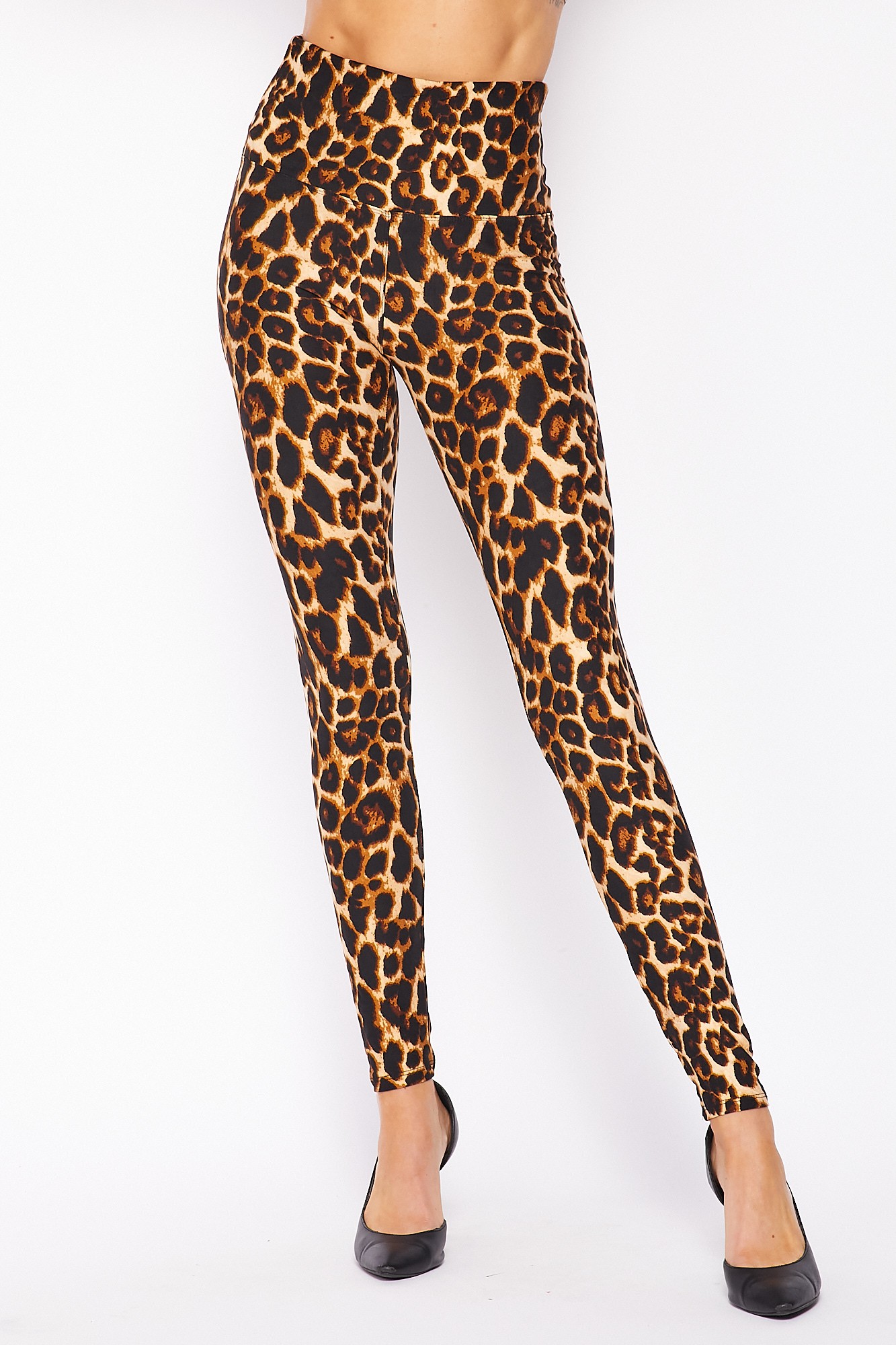 Buttery Smooth Bold and Beautiful High Waist Leopard Leggings - 5 Inch Waist