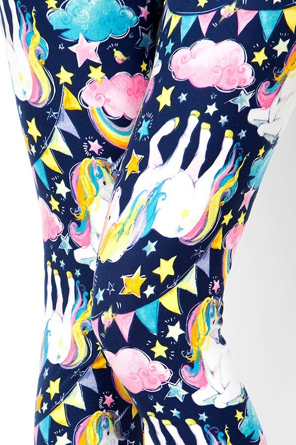 Buttery Smooth Rainbow Unicorn Celebration Extra Plus Size Leggings - 3X - 5X