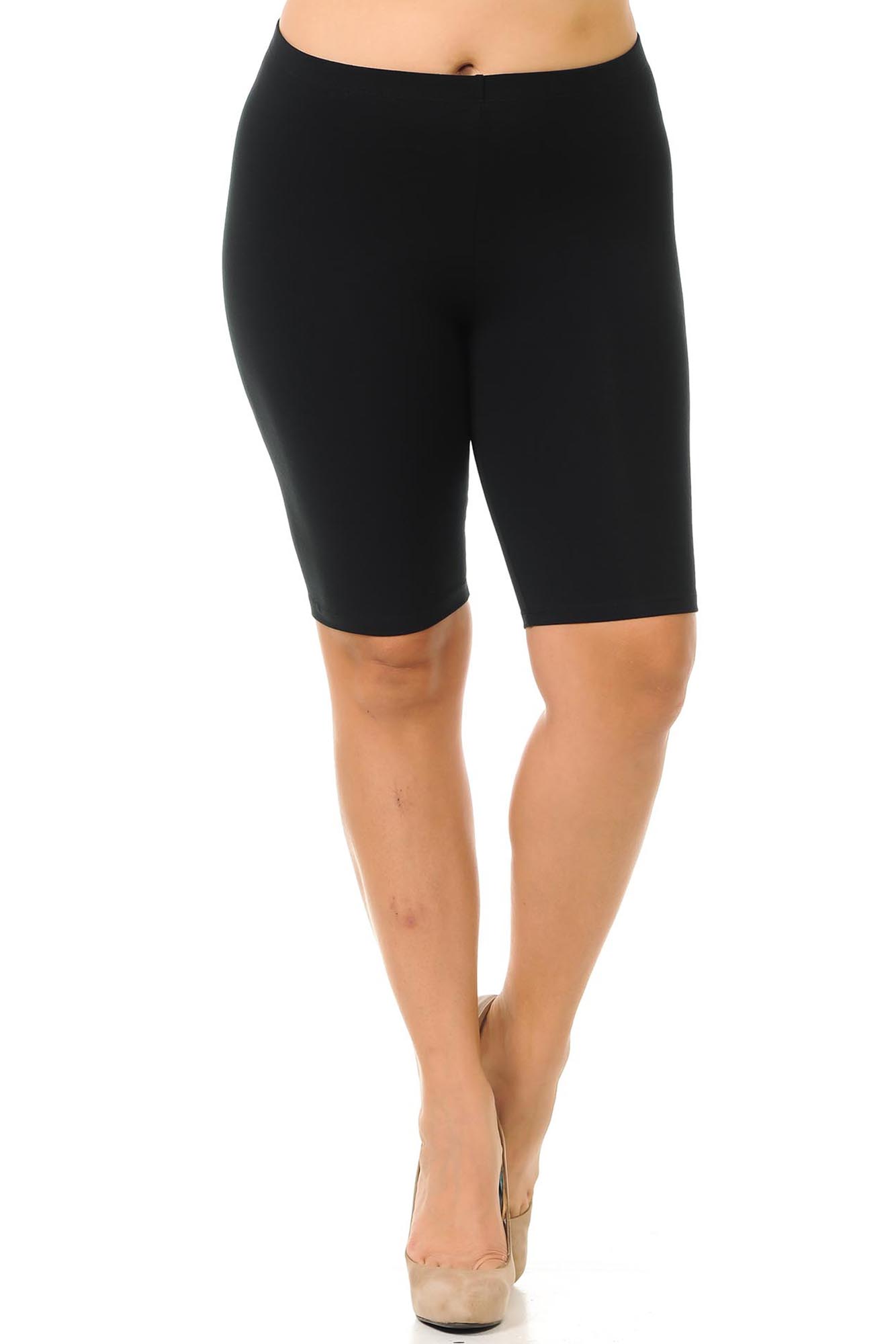 USA Basic Cotton Plus Size Thigh Shorts - Bermuda Cut