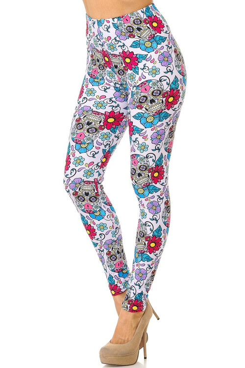 Sugar Skull DAY OF THE DEAD Women's Leggings TC Plus Size 12-20 | eBay