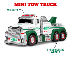 Miniature Tow Truck with 39 lights and 6 free-rolling wheels