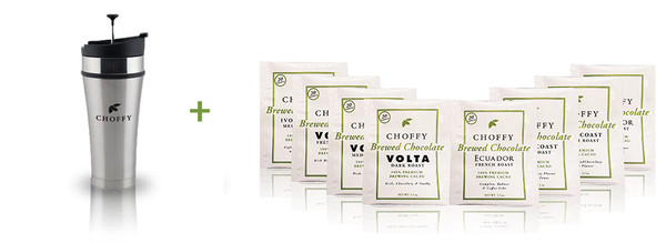 Fall Favourites Choffy Starter Kit - with Brushed Steel Press Tumbler