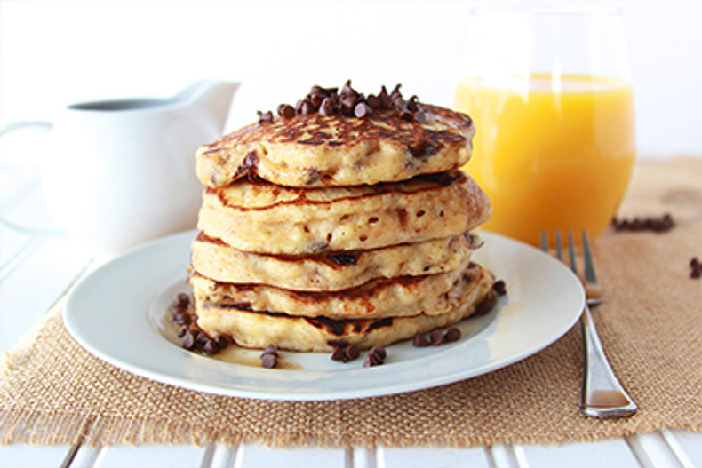 Chocolate Chip Pancakes with Choffy Syrup