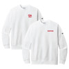 UNISEX White Nike Club Fleece Sleeve Swoosh Crew