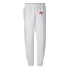 UNISEX White 8 oz 50/50 Embroidered Elastic Bottom Sweatpants