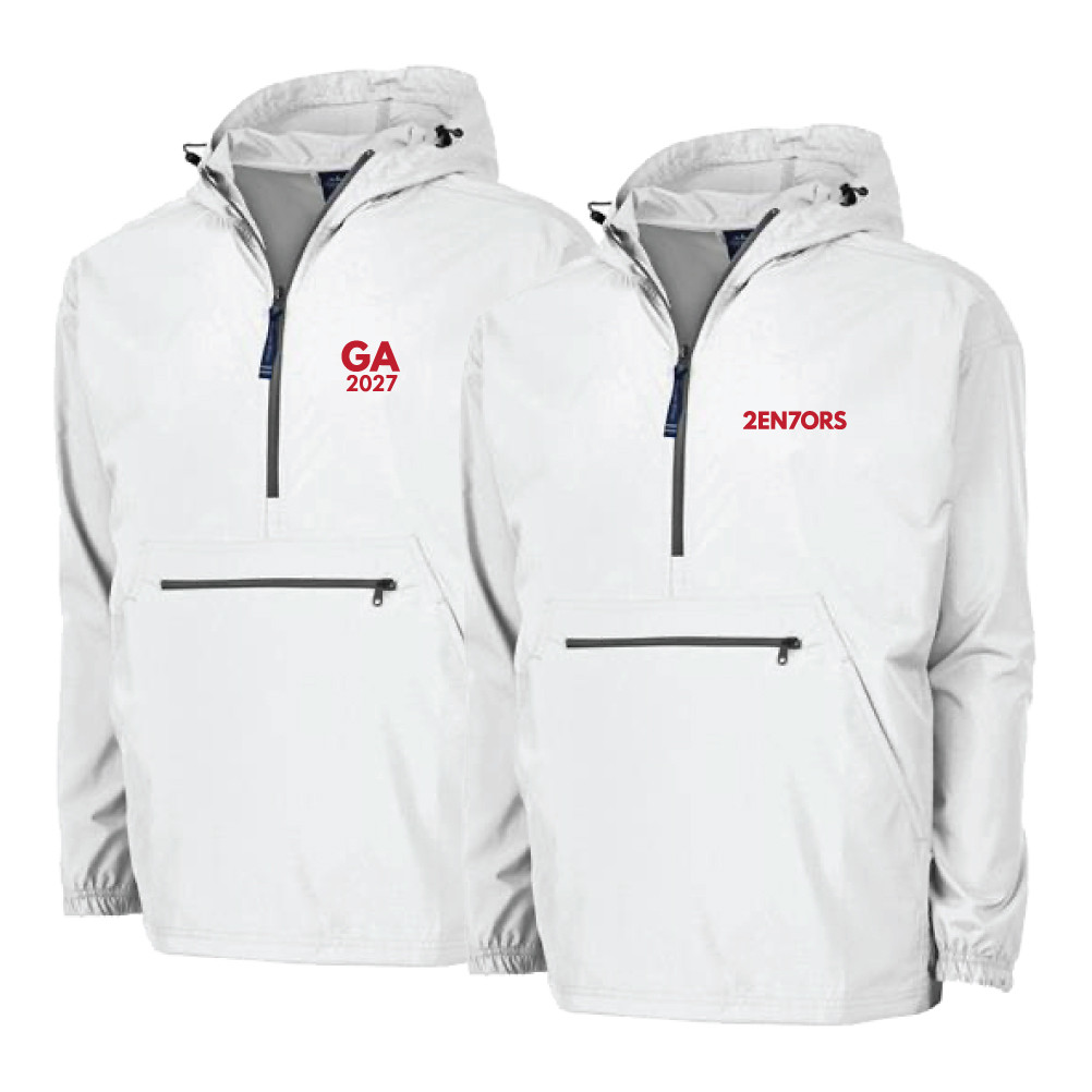 MENS White Pack-N-Go Unlined Hooded Pullover