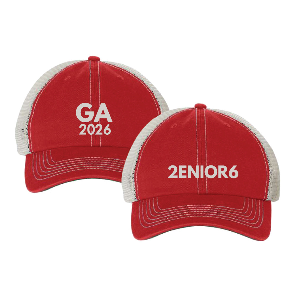 Red/Stone Cotton Washed Twill Snapback Trucker Cap