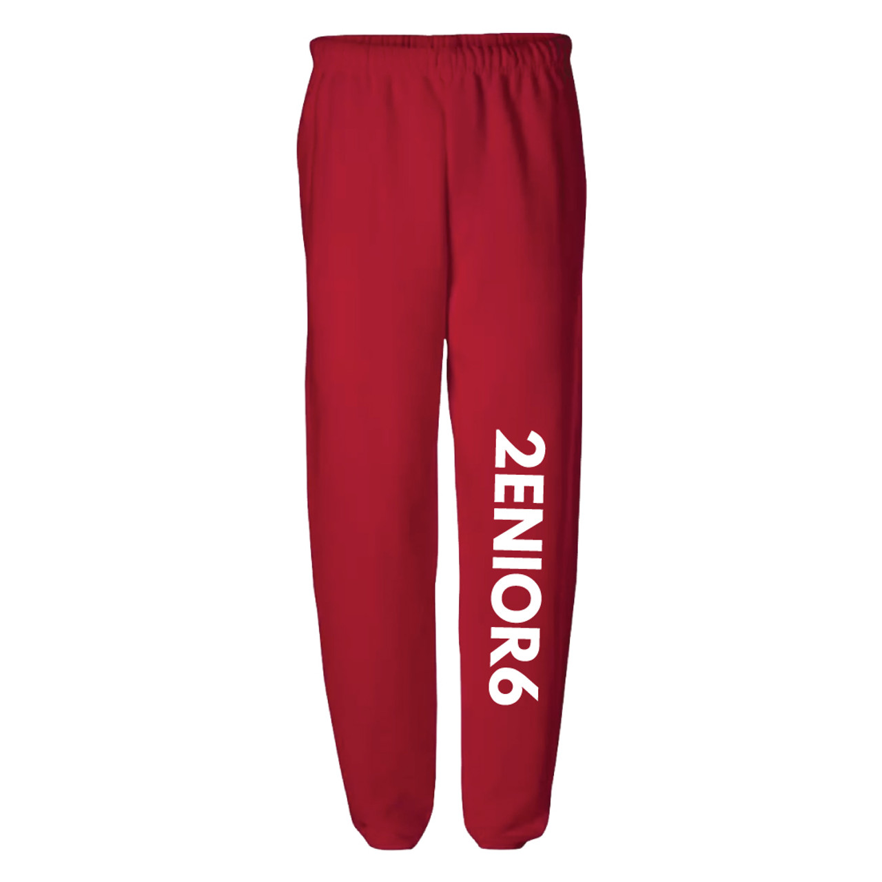UNISEX Red 8 oz. 50/50 NuBlend Elastic Bottom Sweatpants