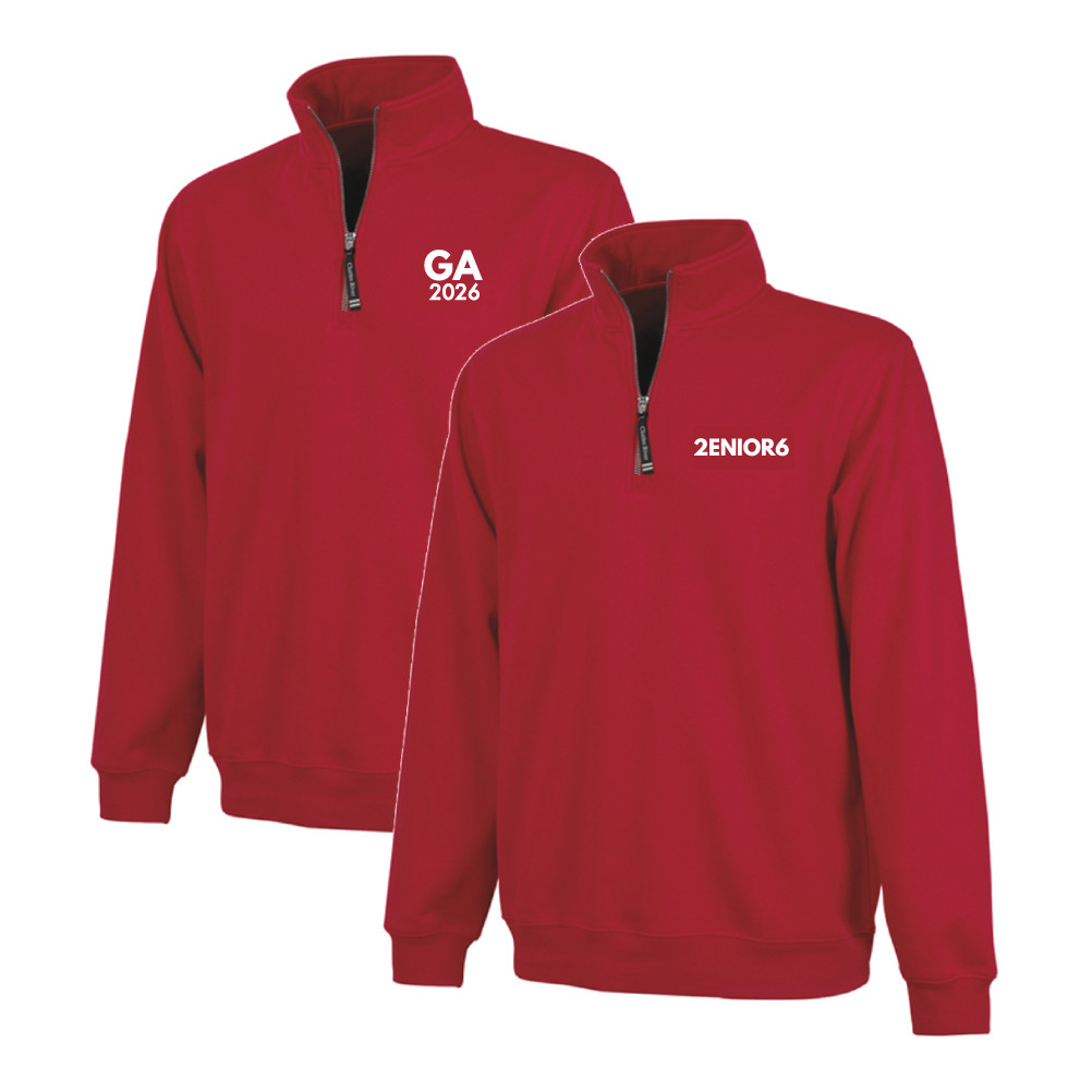 Unisex Oversized Red 60/40 Quarter-Zip Sweatshirt