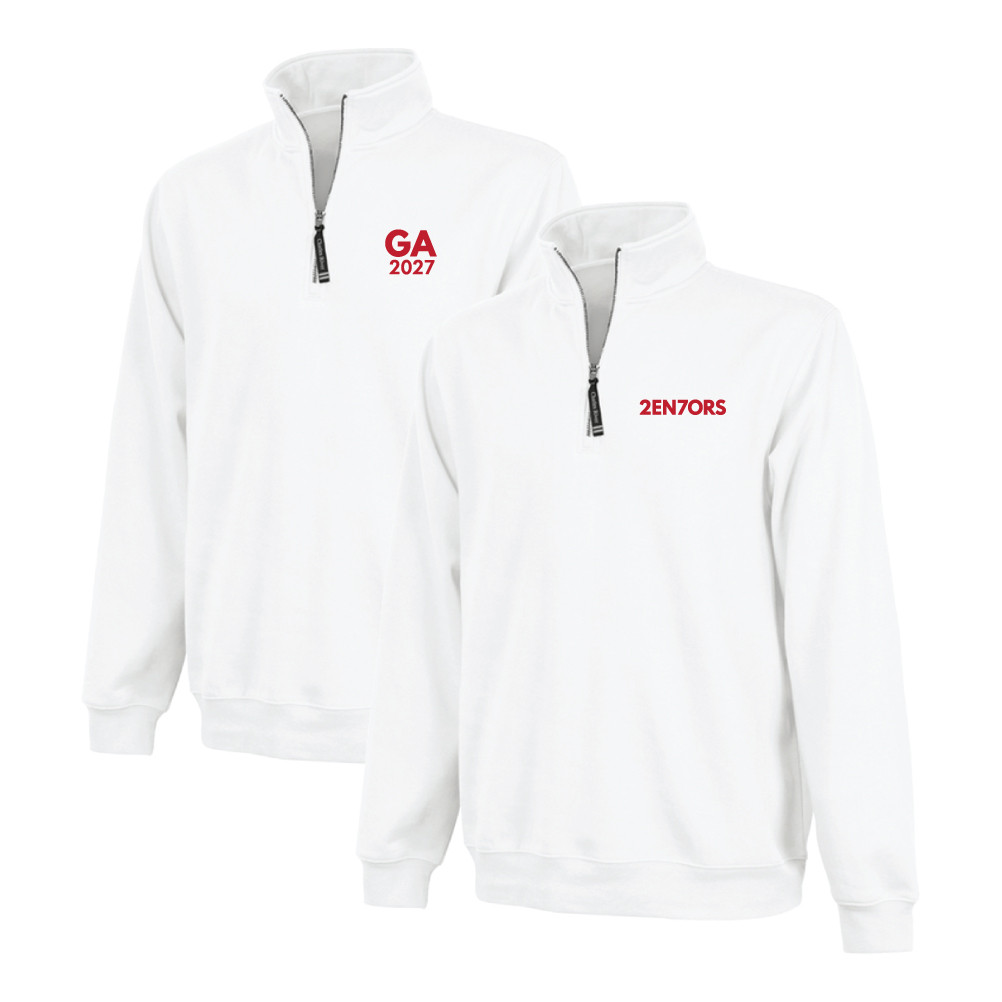 Unisex Oversized White 60/40 Quarter-Zip Sweatshirt