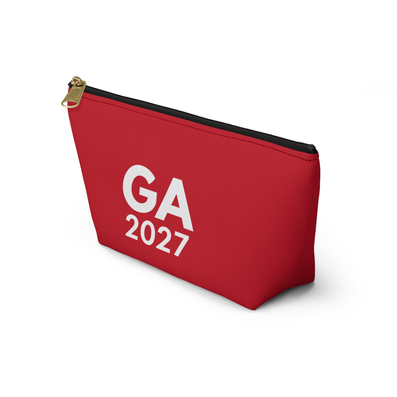 Red Zippered Makeup & Accessory T-Bottom Bag
