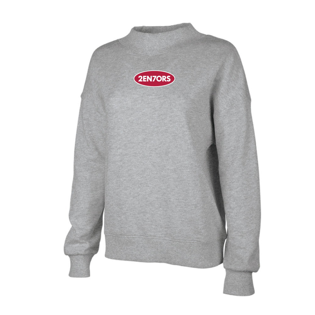 Ladies Heather Gray Willow Mockneck Sweatshirt