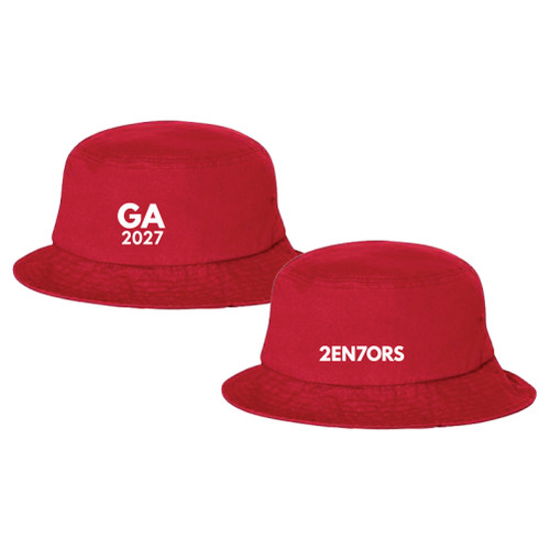 Red 100% Brushed Cotton Twill Bucket Hat