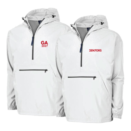 MENS White Pack-N-Go Unlined Hooded Pullover