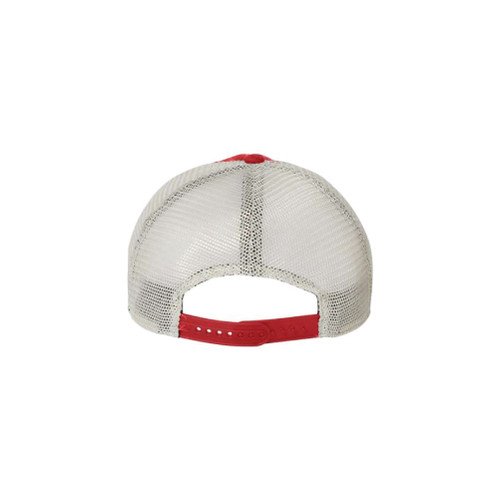 Red/Stone Cotton Washed Twill Snapback Trucker Cap