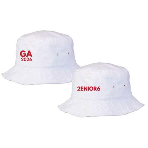 White 100% Brushed Cotton Twill Bucket Hat