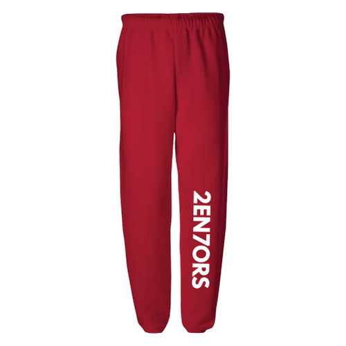 UNISEX Red 8 oz. 50/50 NuBlend Elastic Bottom Sweatpants