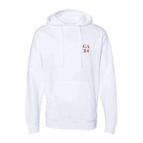 UNISEX White 8.5 oz. 80/20 Pullover Hood Sweatshirt