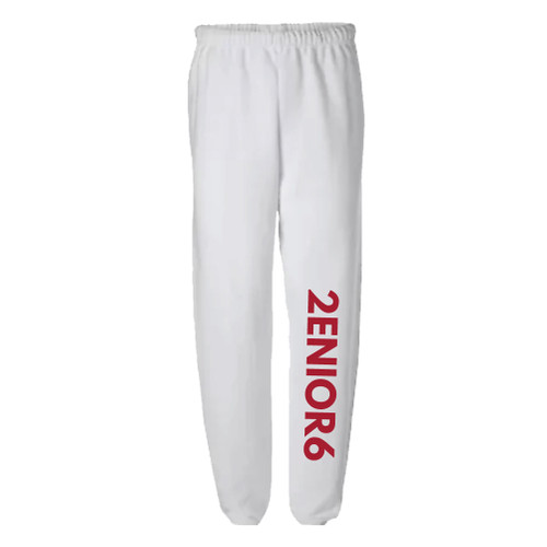 UNISEX White 8 oz. 50/50 NuBlend Elastic Bottom Sweatpants