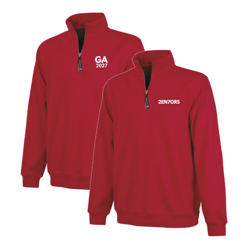 Unisex Oversized Red 60/40 Quarter-Zip Sweatshirt