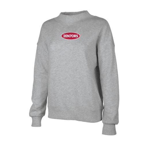 Ladies Heather Gray Willow Mockneck Sweatshirt