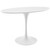Lippa 48" Oval Wood Top Dining Table, White, Metal 10042