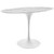 Lippa 48" Oval Artificial Marble Dining Table, White, Marble 10046