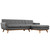 Engage Right-Facing Sectional Sofa, Grey, Fabric 10190