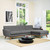 Engage Right-Facing Sectional Sofa, Grey, Fabric 10190