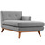 Engage Right-Facing Sectional Sofa, Grey, Fabric 10191