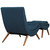Ramp Upholstered Fabric Lounge Chair Set, Navy, Fabric 10310