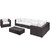Convene Seven PCS Outdoor Patio Sectional Set, White, Rattan 10371