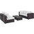 Convene Five PCS Outdoor Patio Sectional Set, White, Rattan 10413
