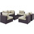 Convene Seven PCS Outdoor Patio Sectional Set, Beige, Rattan 10414
