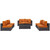 Convene Seven PCS Outdoor Patio Sectional Set, Orange, Rattan 10416