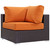 Convene Seven PCS Outdoor Patio Sectional Set, Orange, Rattan 10416