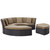 Convene Circular Outdoor Patio Daybed Set, Brown, Rattan 10456