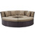 Convene Circular Outdoor Patio Daybed Set, Brown, Rattan 10456