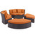 Convene Circular Outdoor Patio Daybed Set, Orange, Rattan 10457