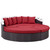 Convene Canopy Outdoor Patio Daybed, Red, Rattan 10472