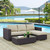 Convene Three PCS Outdoor Patio Sofa Set, Beige, Rattan 10500