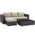 Convene Three PCS Outdoor Patio Sofa Set, Beige, Rattan 10500