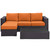 Convene Three PCS Outdoor Patio Sofa Set, Orange, Rattan 10502