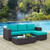 Convene Three PCS Outdoor Patio Sofa Set, Blue, Rattan 10505