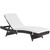 Convene Outdoor Patio Chaise, White, Rattan 10512