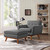 Engage Armchair and Ottoman, Grey, Fabric 10542