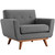 Engage Armchair and Ottoman, Grey, Fabric 10542
