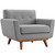 Engage Armchair and Ottoman, Grey, Fabric 10544